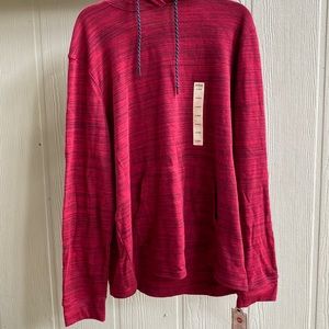 Red NWT urban pipeline long sleeve shirt with hood. XL